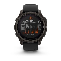 Умные часы Garmin Fenix 8 47mm Sapphire Solar Carbon Grey DLC Titanium с черным ремешком