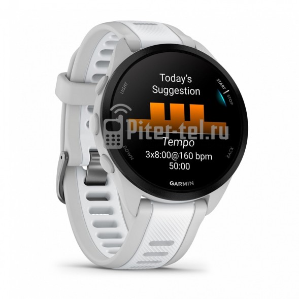 Умные часы Garmin Forerunner 165 с белым ремешком