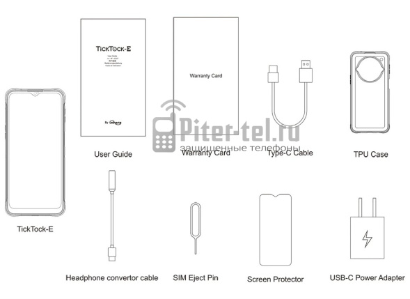 Смартфон Unihertz TickTock-E 4/64Gb Black(Blue)