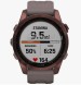 Умные часы Garmin Fenix 7S Sapphire Solar титановый темно-бронзовый с сланцево-серым силиконовым ремешком