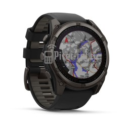 Умные часы Garmin Fenix 8 51mm Sapphire Solar Carbon Grey DLC Titanium с черным ремешком
