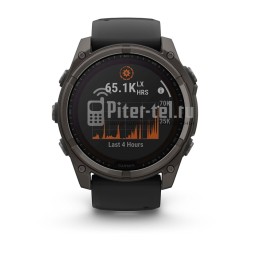 Умные часы Garmin Fenix 8 51mm Sapphire Solar Carbon Grey DLC Titanium с черным ремешком