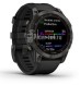 Умные часы Garmin Fenix 7S Sapphire Solar, титановый угольно-серый с черным ремешком